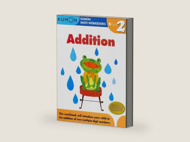 Kumon Grade 2 Addition (Kumon Math Workbooks), Ages 7-8, 96 pages by Kumon Publishing | barcode:9781933241517 | source:'9781933241517-right-three-quarter.jpg