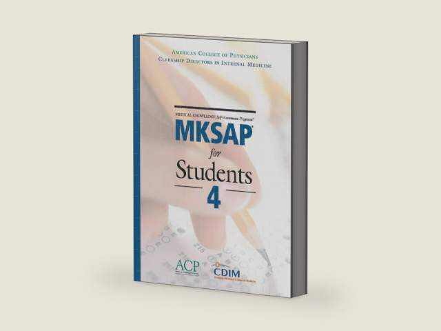 MKSAP For Students 4: Medical Knowledge Self-assessment Program (MKSAP for Students,Alguire) by American College of Physicians | barcode:9781934465035 | source:'9781934465035-right-three-quarter.jpg