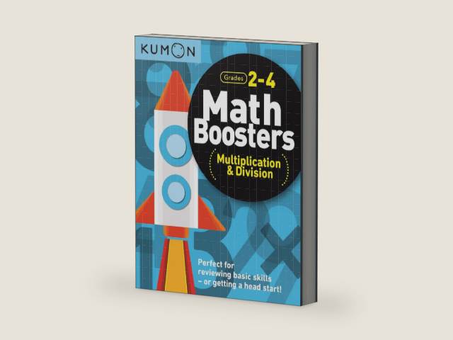 Kumon Math Boosters: Multiplication & Division, Grades 2-4, Ages 7-9, 144 pages by Kumon Publishing | barcode:9781941082843 | source:'9781941082843-right-three-quarter.jpg