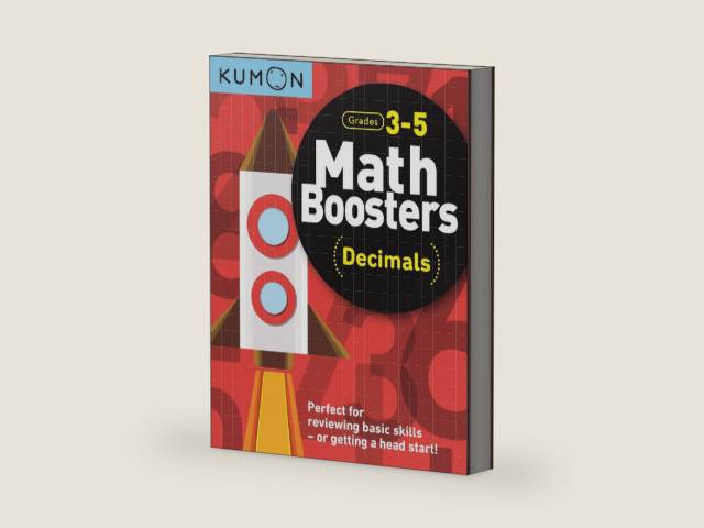 Kumon Math Boosters: Decimals, Grades 3-5, Ages 8-10, 128 pages by Kumon Publishing | barcode:9781941082867 | source:'9781941082867-right-three-quarter.jpg
