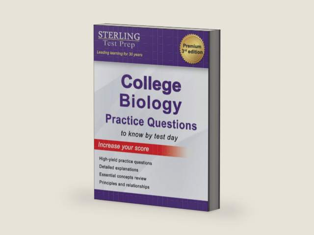 Sterling Test Prep College Biology Practice Questions: High Yield College Biology Questions with Detailed Explanations by Sterling Test Prep | barcode:9781947556164 | source:'9781947556164-right-three-quarter.jpg