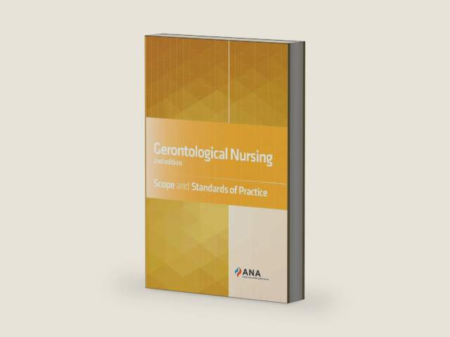 Gerontological Nursing: Scope and Standards of Practice, 2nd Edition by American Nurses Association | barcode:9781947800380 | source:'9781947800380-right-three-quarter.jpg
