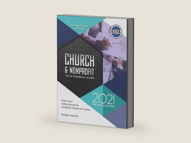 ECFA Church and Nonprofit Tax & Financial Guide by Michael Martin | barcode:9781949365283 | source:'9781949365283-right-three-quarter.jpg