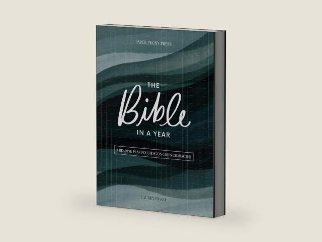 The Bible in a Year: A Guided Bible Study Reading Plan to Read the Bible in 52 Weeks (Premium Hardcover Keepsake Edition) by Lauren Ibach | barcode:9781952842443 | source:'9781952842443-right-three-quarter.jpg