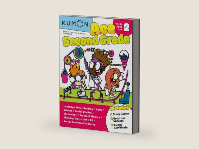Kumon Ace Second Grade-Includes Study Poster, Stickers and Award Certificate by Kumon Publishing | barcode:9781953845306 | source:'9781953845306-right-three-quarter.jpg