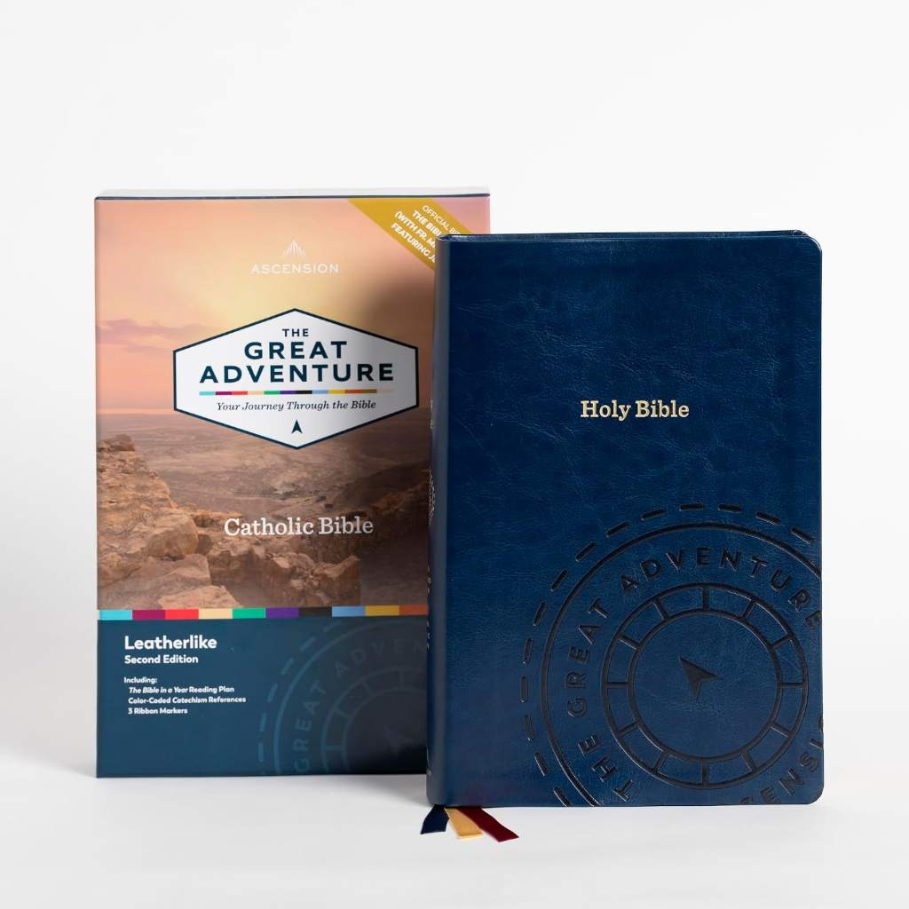 The Great Adventure Catholic Bible, Second Edition (Leatherlike) | RSV-2CE, Complete Catholic Bible, Bible Timeline® Learning System, Bible in a Year™ Reading Plan, Charts, Maps, & Articles by Jeff Cavins | barcode:9781954882720 | source:'9781954882720.jpg