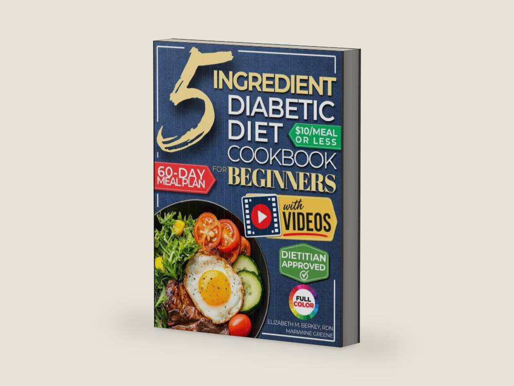 The 5 Ingredient Diabetic Diet Cookbook for Beginners: How to Stabilize Blood Sugar in Just 30 Minutes a Day - 60 Days of Simple, Delicious Type 2 Diabetes Meal Plans Under 10$ by Marianne Greene | barcode:9781956493511 | source:'9781956493511-right-three-quarter.jpg