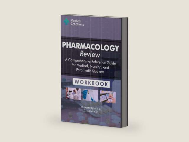 Pharmacology Review - A Comprehensive Reference Guide for Medical, Nursing, and Paramedic Students: Workbook by S Meloni M D | barcode:9781958323021 | source:'9781958323021-right-three-quarter.jpg