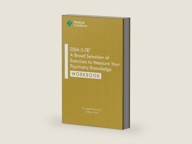 DSM-5-TR: A Broad Selection of Exercises to Measure Your Psychiatry Knowledge: Workbook (DSM-5-TR Study Aids) by S. Meloni M.D. | barcode:9781958323052 | source:'9781958323052-right-three-quarter.jpg