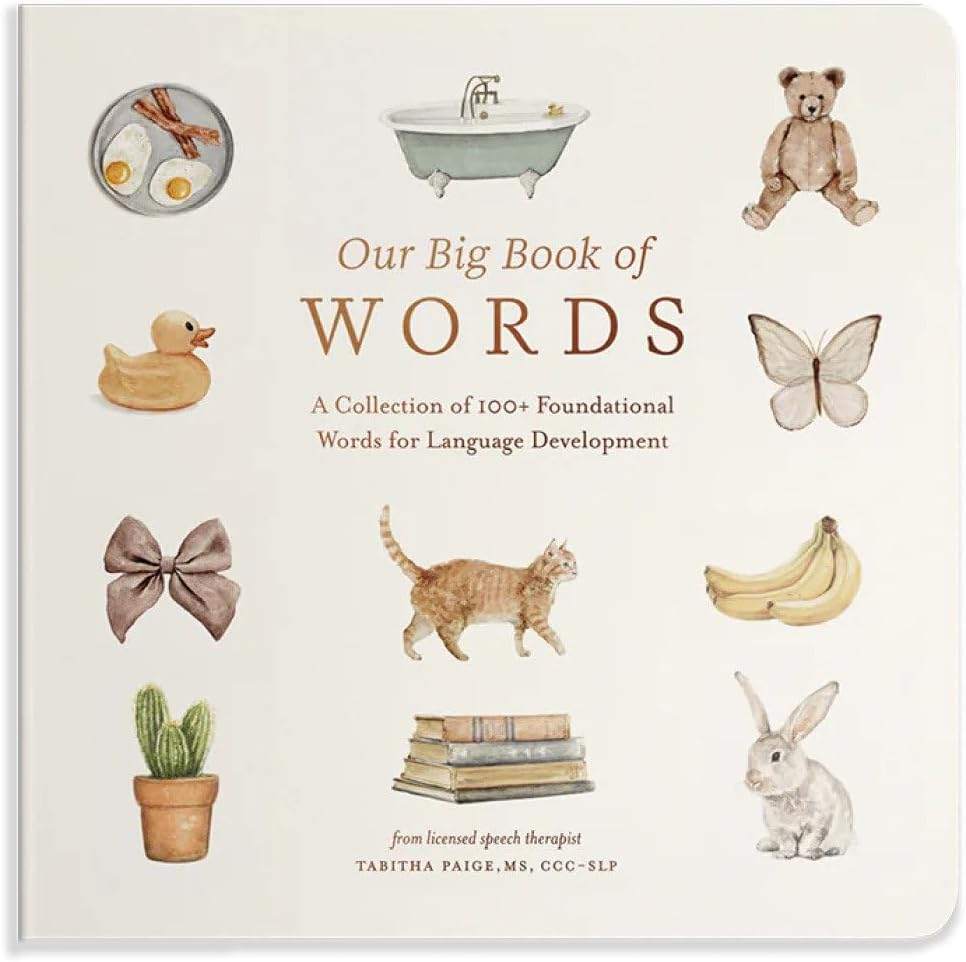 Our Big Book of First Words: A Collection of 100+ Foundational Words for Language Development (Tabitha Paige Children's Book Series) by Tabitha Paige MS CCC-SLP | barcode:9781958803875 | source:'9781958803875.jpg