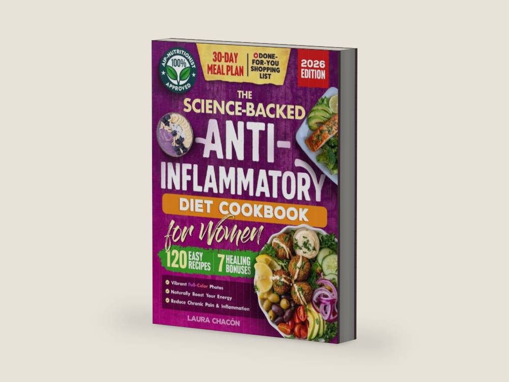 The Science-Backed Anti-Inflammatory Diet Cookbook for Women: 120 Beginner-Friendly Recipes with Full-Color Photos & a 30-Day Meal Plan to Naturally ... & Reduce Chronic Pain (Women's Health Books) by Laura Chacón | barcode:9781970771008 | source:'9781970771008-right-three-quarter.jpg