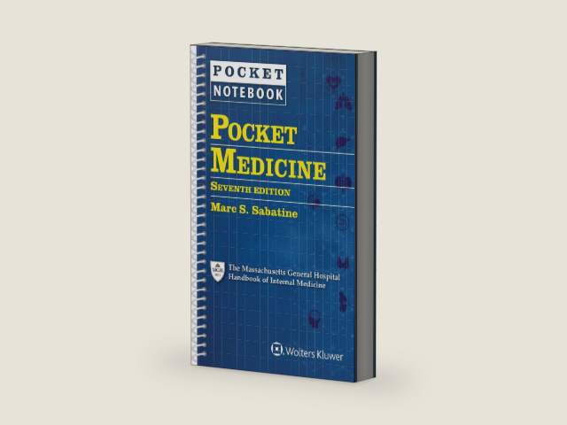 Pocket Medicine: The Massachusetts General Hospital Handbook of Internal Medicine by Dr. Marc S Sabatine MD | barcode:9781975142377 | source:'9781975142377-right-three-quarter.jpg