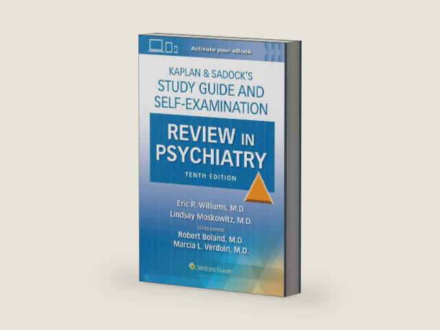 Kaplan & Sadock’s Study Guide and Self-Examination Review in Psychiatry: Print + eBook with Multimedia by Eric Rashad Williams | barcode:9781975199111 | source:'9781975199111-right-three-quarter.jpg