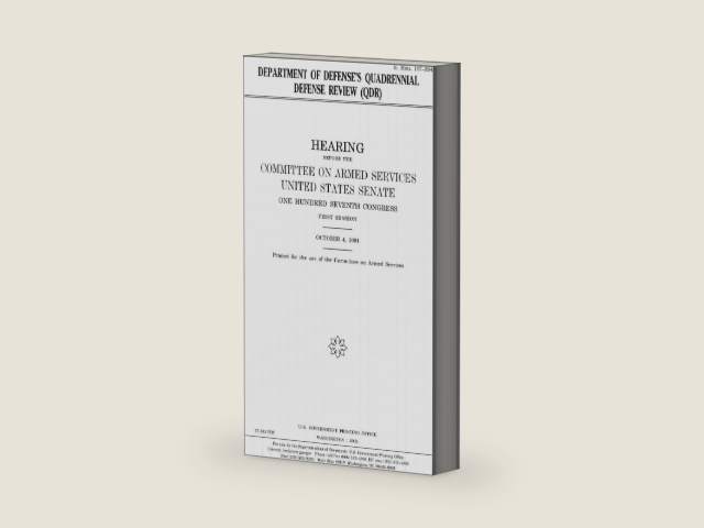 Department of Defense’s quadrennial defense review (QDR) by United States Congress | barcode:9781983524707 | source:'9781983524707-right-three-quarter.jpg