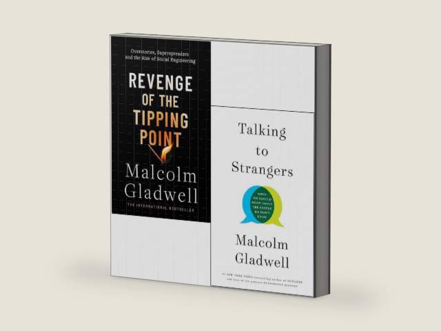 Malcolm Gladwell 2 Books Collection Set (Revenge of the Tipping Point & Talking to Strangers) by Malcolm Gladwell | barcode:9782990916653 | source:'9782990916653-right-three-quarter.jpg