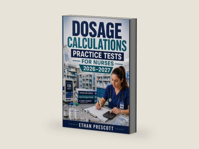 Dosage Calculations Practice Tests for Nurses 2026–2027: Nursing Drug Calculation Workbook with IV Flow Rates, Pediatric Dosages, and Medication Administration Exercises by Ethan Prescott | barcode:9783565493203 | source:'9783565493203-right-three-quarter.jpg