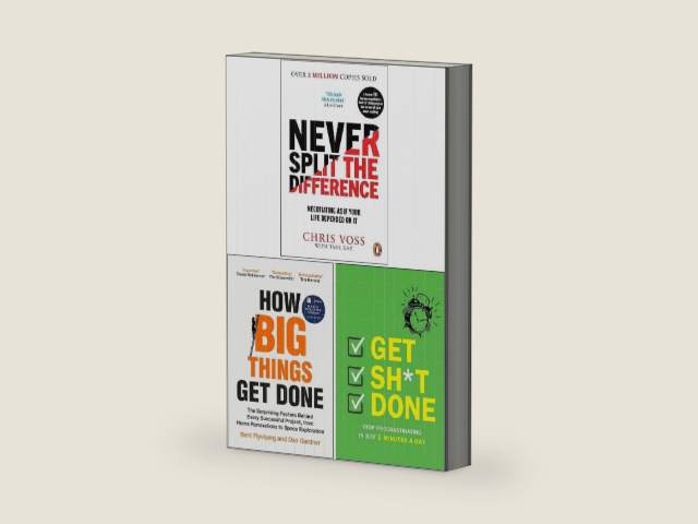 Never Split the Difference, How Big Things Get Done & Get Sh*t Done 3 Books Collection Set by Tahl Raz Chris Voss | barcode:9784663189548 | source:'9784663189548-right-three-quarter.jpg