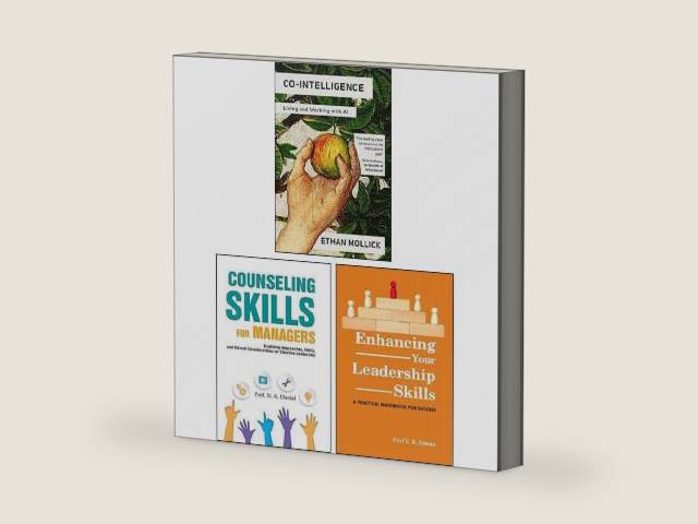 Co-Intelligence: Living and Working with AI, Enhancing Your Leadership Skills & Counseling Skills For Managers 3 Books Collection Set by Ethan Mollick | barcode:9784988191103 | source:'9784988191103-right-three-quarter.jpg