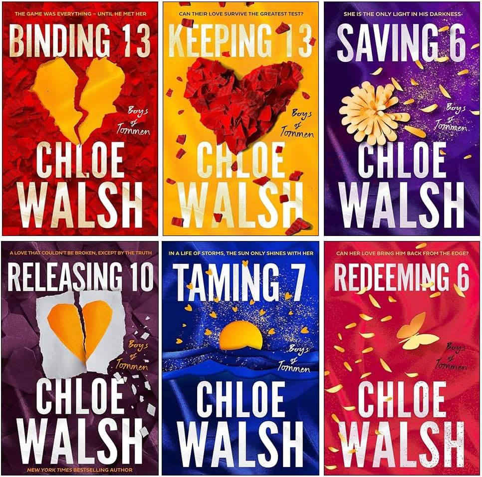 Boys of Tommen Series 6 Books Collection Set By Chloe Walsh (Binding 13, Keeping 13, Saving 6, Redeeming 6, Taming 7 & Releasing 10) by Chloe Walsh | barcode:9786294346468 | source:'9786294346468.jpg