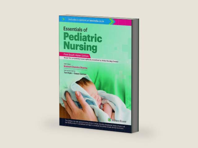 Essentials of Pediatric Nursing, South Asian ed by Mukesh Chandra Sharma | barcode:9788119247066 | source:'9788119247066-right-three-quarter.jpg