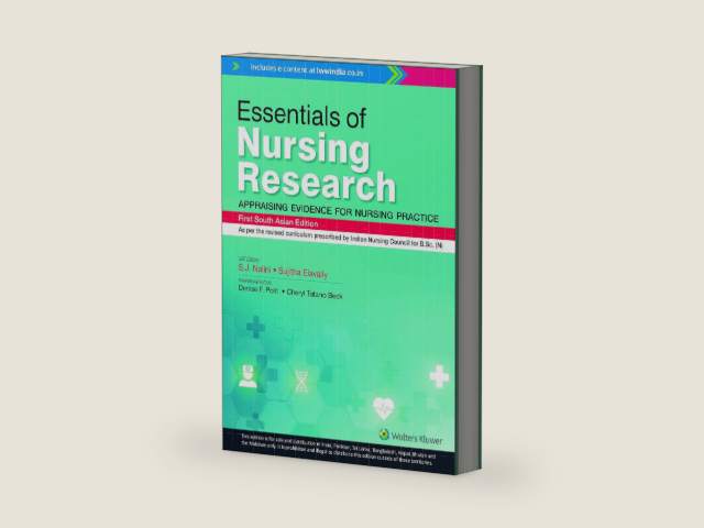 Essentials of Nursing Research—Appraising Evidence for Nursing Practice, 1st South Asian ed by S. J. Nalini | barcode:9788119247196 | source:'9788119247196-right-three-quarter.jpg