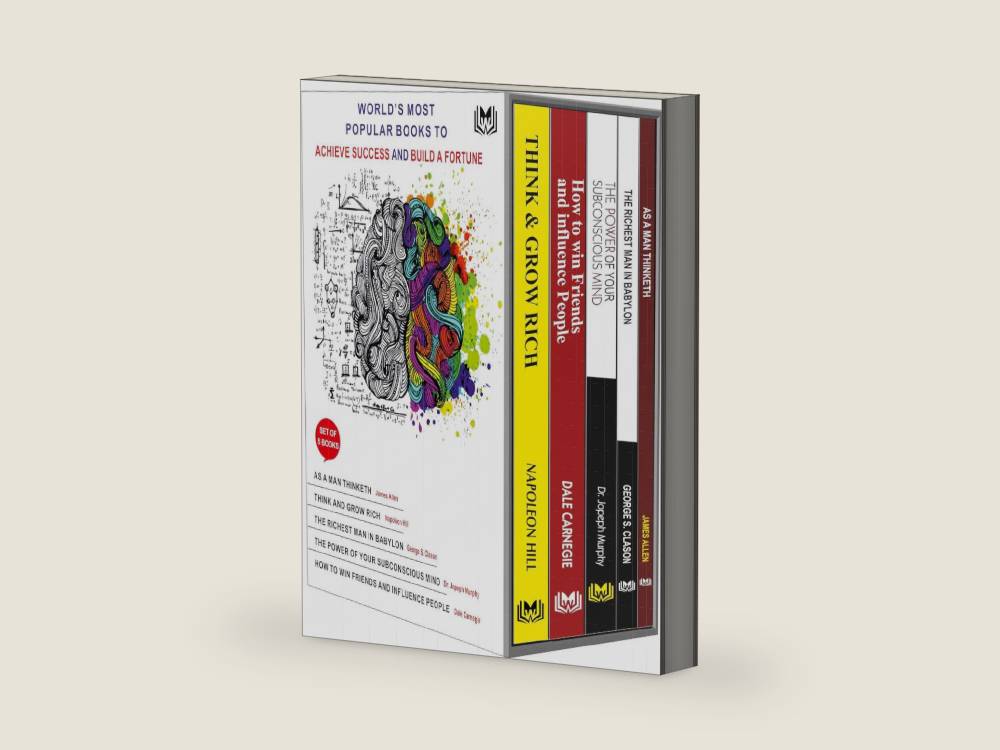 Books For Personal Growth (Set of 5 Books): Think and Grow Rich, How to Win Friends & Influence People, The Power of Your Subconscious Mind, As a Man Thinketh, The Richest Man In Babylon by Dr. Joseph Murphy | barcode:9788195064809 | source:'9788195064809-right-three-quarter.jpg