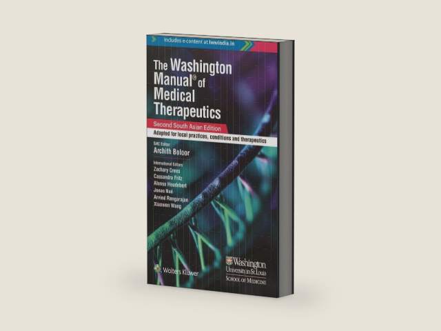 The Washington Manual of Medical Therapeutics, 2nd South Asian ed by Archith Boloor | barcode:9788197137716 | source:'9788197137716-right-three-quarter.jpg