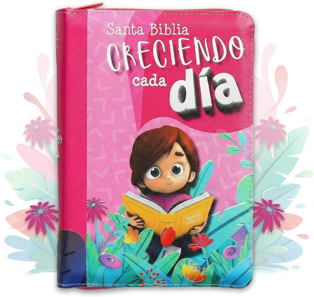 Biblia para Niñas Creciendo Cada Dia con Cierre Reina Valera 1960 niña leyendo rosa by Reina-Valera | barcode:9788418630651 | source:'9788418630651.jpg
