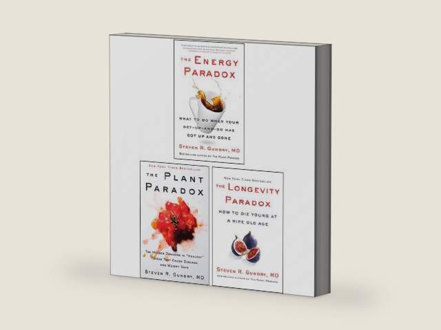 Dr. Steven R Gundry MD 3 Books Collection Set (The Plant Paradox, The Longevity Paradox & The Energy Paradox) by Dr. Steven R Gundry | barcode:9789123555505 | source:'9789123555505-right-three-quarter.jpg