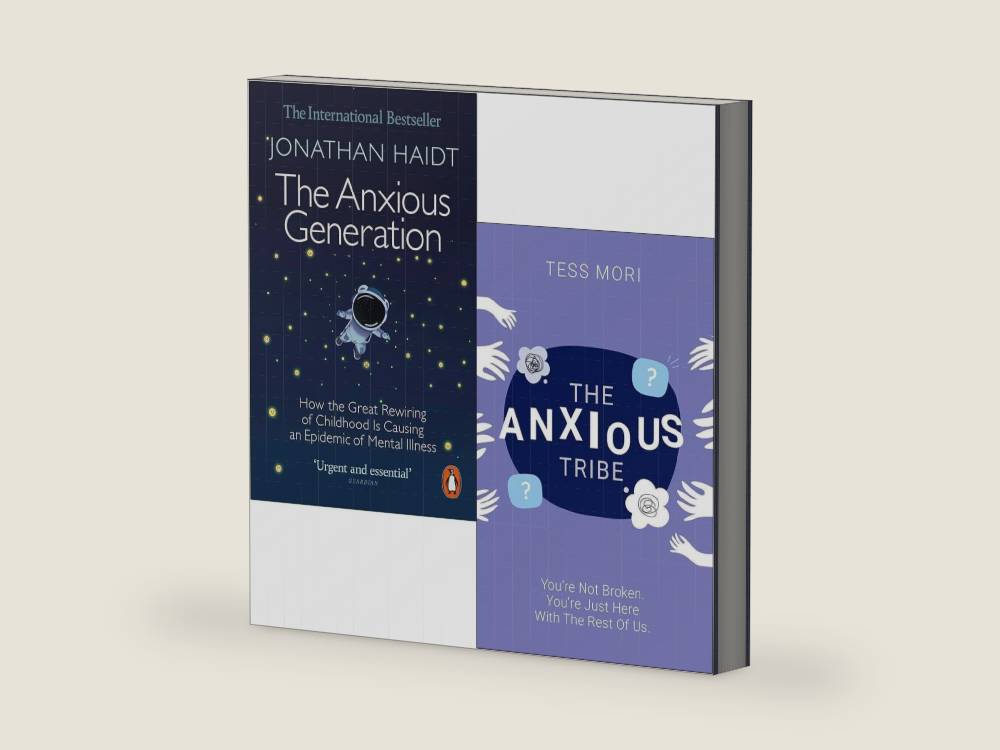 The Anxious Generation By Jonathan Haidt & The Anxious Tribe By Tess Mori 2 Books Collection Set by Jonathan Haidt | barcode:9789124019105 | source:'9789124019105-right-three-quarter.jpg