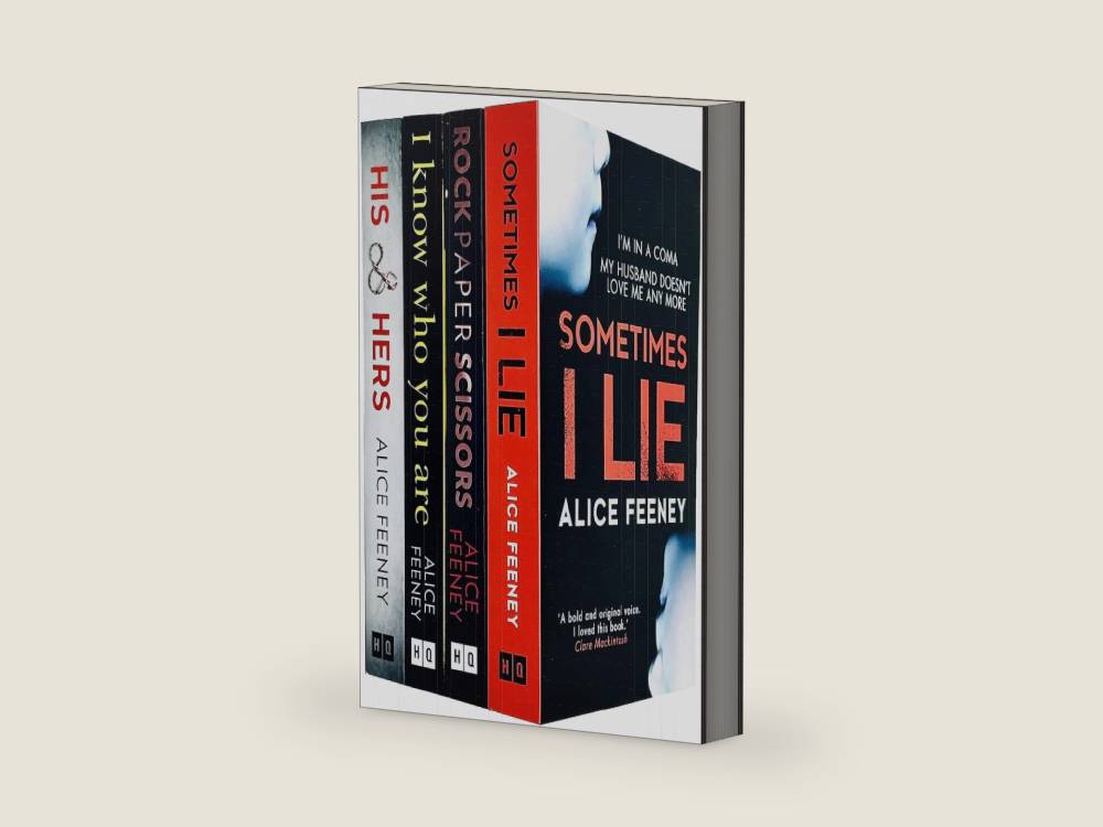 Alice Feeney Collection 4 Books Set (Rock Paper Scissors, Sometimes I Lie, His And Hers, I Know Who You Are) by Alice Feeney | barcode:9789124145392 | source:'9789124145392-right-three-quarter.jpg