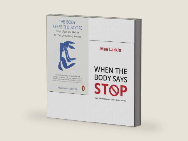 The Body Keeps the Score by Bessel van der Kolk & When the Body Says Stop by Mae Larkin 2 Books Collection Set by Bessel van der Kolk | barcode:9789124150600 | source:'9789124150600-right-three-quarter.jpg