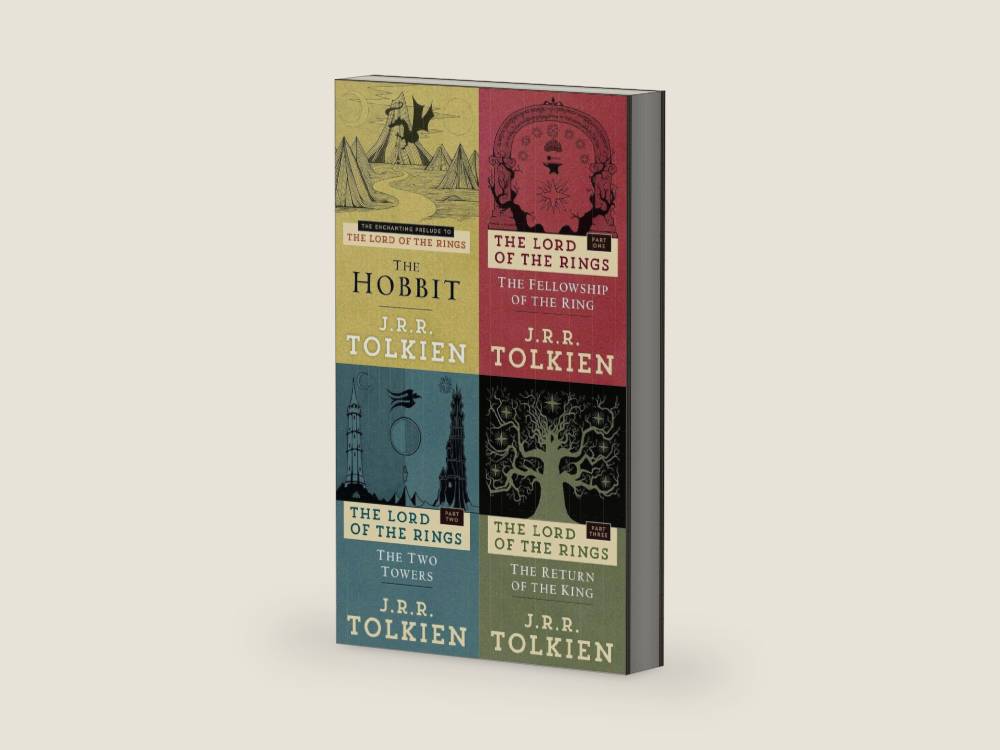 The Hobbit & The Lord of the Rings 4 Books Collection Set By J.R.R. Tolkien (The Fellowship of the Ring, The Two Towers, The Return of the King) by J.R.R. Tolkien | barcode:9789124182670 | source:'9789124182670-right-three-quarter.jpg