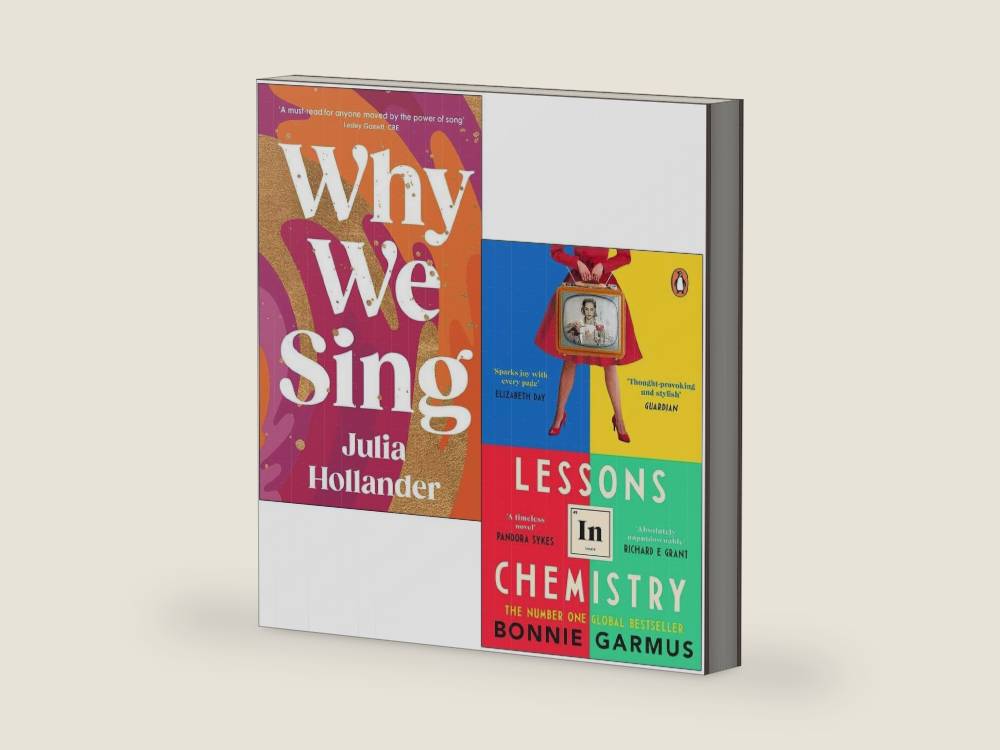 Lessons in Chemistry By Bonnie Garmus, Why We Sing [Hardcover] By Julia Hollander 2 Books Collection Set by Bonnie Garmus | barcode:9789124232689 | source:'9789124232689-right-three-quarter.jpg