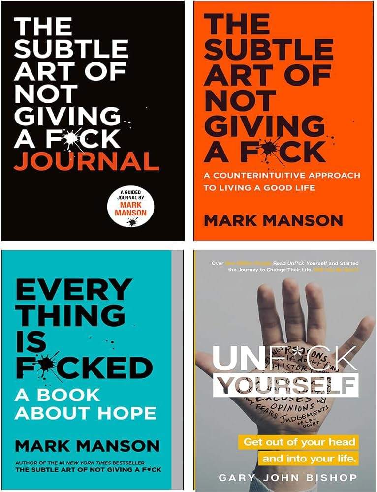 The Subtle Art of Not Giving a F*ck, Everything Is F*cked, The Subtle Art of Not Giving a F*ck Journal, Unf*ck Yourself 4 Books Collection Set by Mark Manson | barcode:9789124244309 | source:'9789124244309.jpg