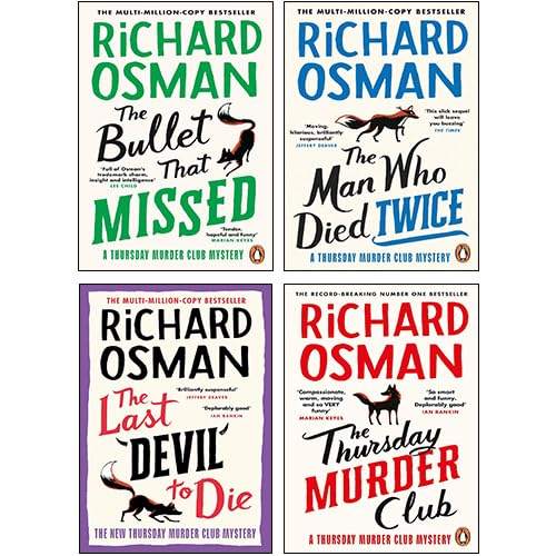 Richard Osman 4 Books Collection Set (The Thursday Murder Club, The Man Who Died Twice, The Bullet That Missed, The Last Devil To Die) by Richard Osman | barcode:9789124279530 | source:'9789124279530.jpg