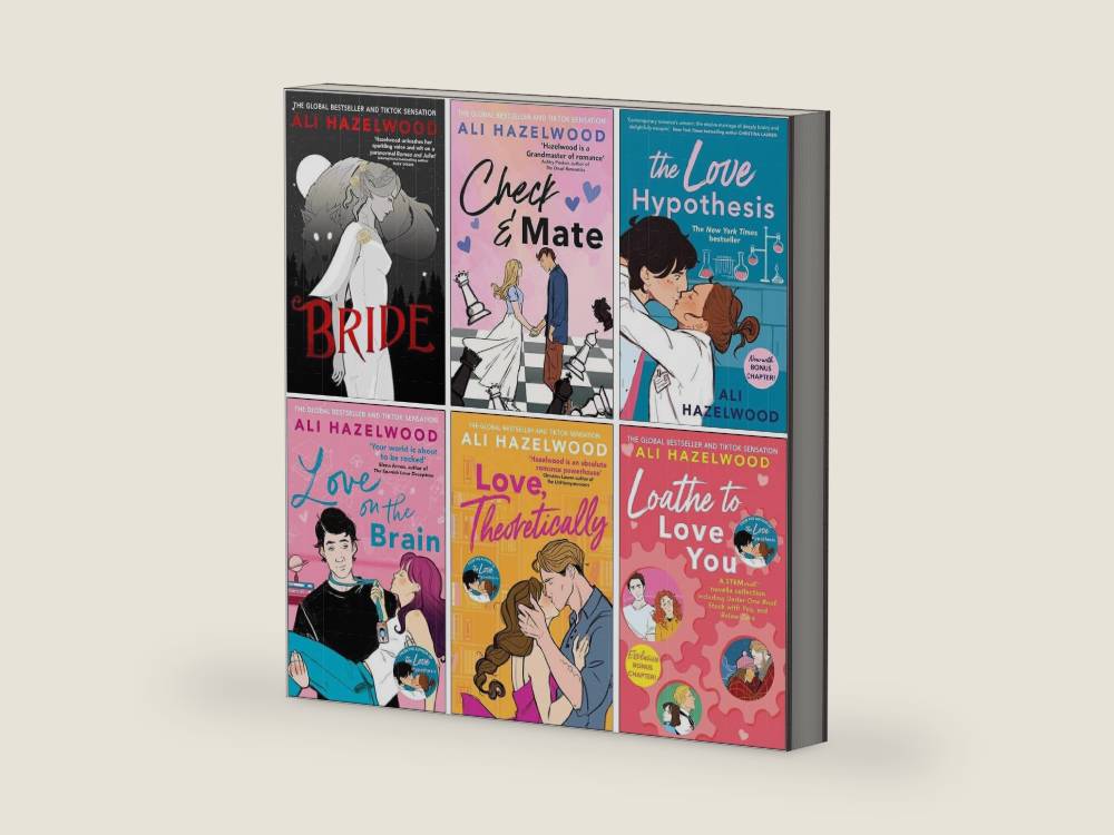 Ali Hazelwood Collection 6 Books Set (Bride, Check & Mate, The Love Hypothesis, Love on the Brain, Love Theoretically & Loathe To Love You) by Ali Hazelwood | barcode:9789124314125 | source:'9789124314125-right-three-quarter.jpg