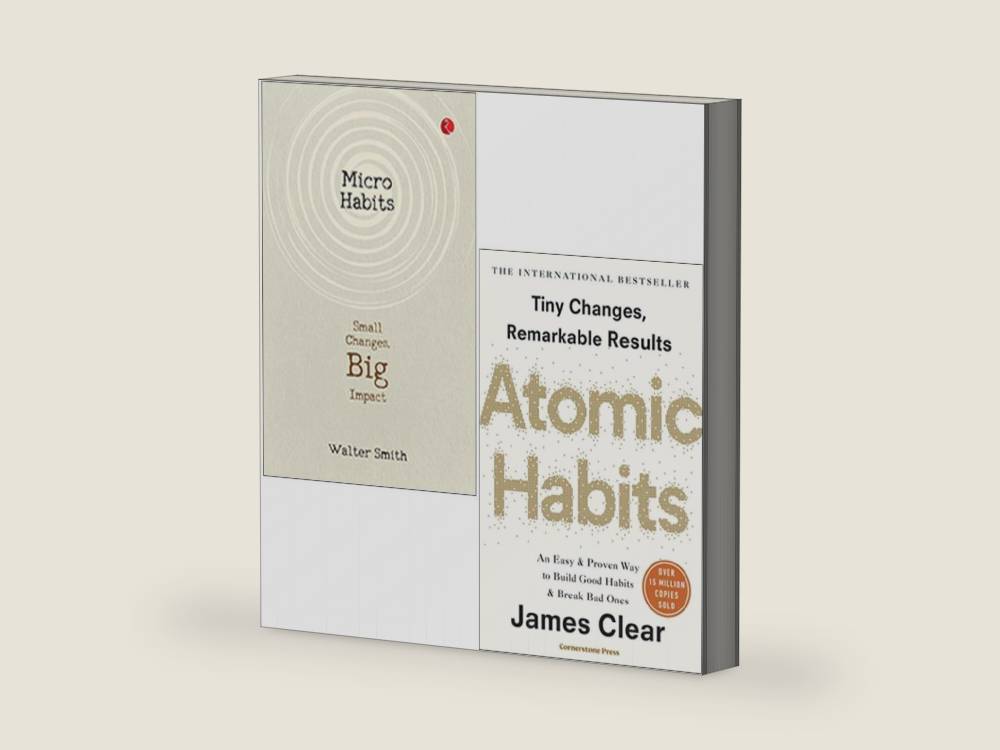 Micro Habits Small Changes Big Impact By Walter Smith & Atomic Habits By James Clear 2 Books Collection Set by Walter Smith | barcode:9789124332686 | source:'9789124332686-right-three-quarter.jpg