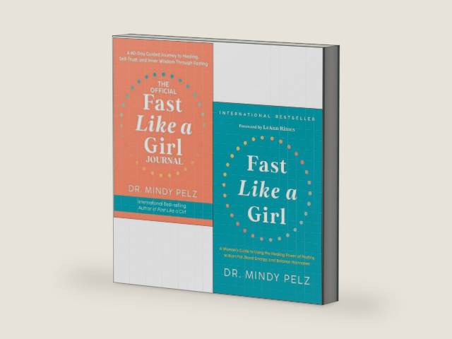 The Official Fast Like a Girl Journal, Fast Like a Girl By Dr. Mindy Pelz 2 Books Collection Set by Dr. Mindy Pelz | barcode:9789124340902 | source:'9789124340902-right-three-quarter.jpg