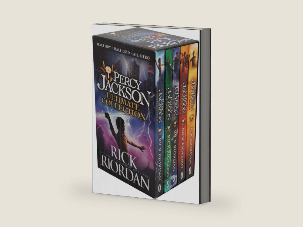 Percy Jackson & the Olympians 5 Children Book Collection Box Set (The Lightning Thief, The Last Olympian, The Titan's Curse, The Sea of Monsters, The Battle of the Labyrinth) by Rick Riordan | barcode:9789124369224 | source:'9789124369224-right-three-quarter.jpg