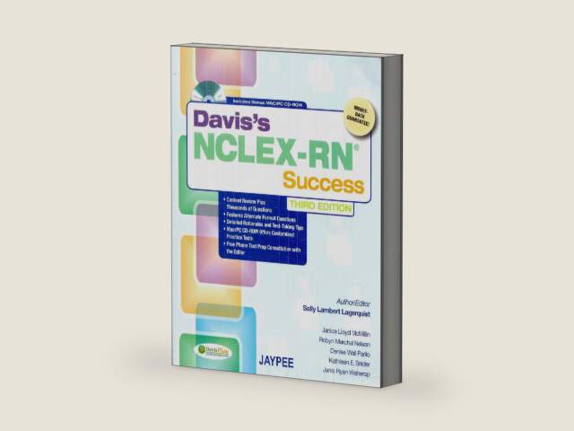 FA DAVIS Davis's NCLEX - RN Success Includes Bonus MAC/PC CD-ROM by LAGERQUIST | barcode:9789350901854 | source:'9789350901854-right-three-quarter.jpg