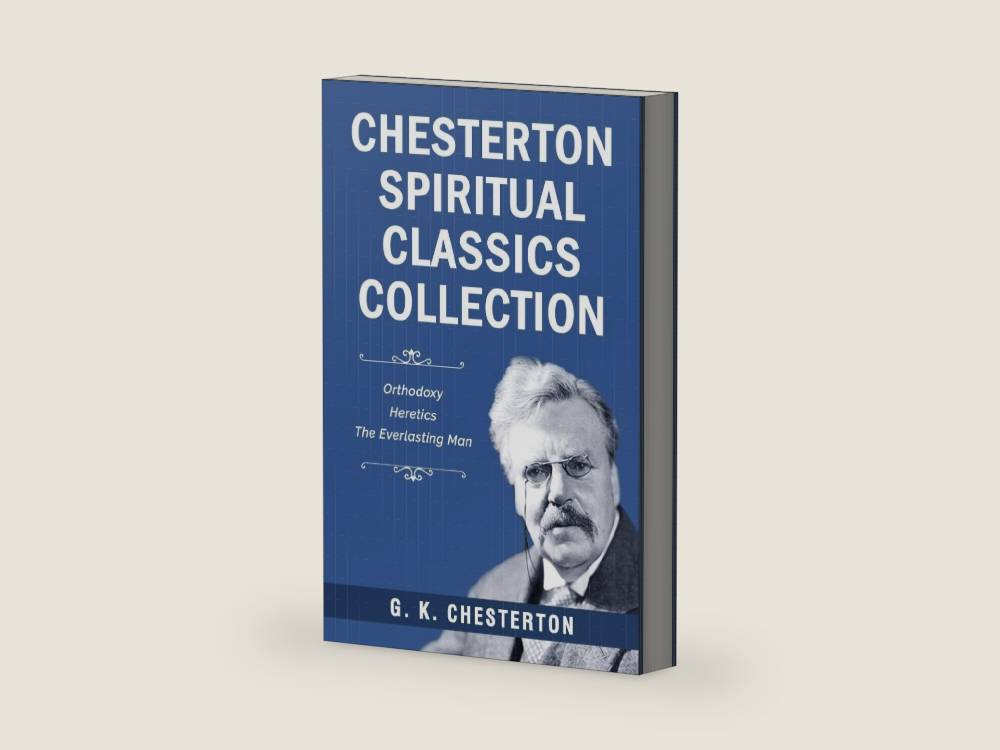 Chesterton Spiritual Classics Collection: Orthodoxy, Heretics, The Everlasting Man by G. K. Chesterton | barcode:9789355222930 | source:'9789355222930-right-three-quarter.jpg