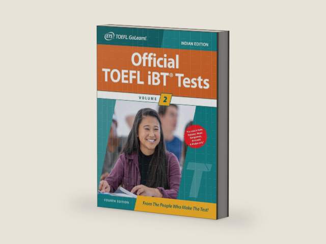 Official Toefl Ibt Tests Volume 2 by ETS | barcode:9789355326454 | source:'9789355326454-right-three-quarter.jpg