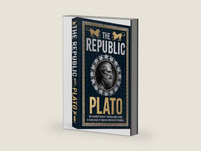 Republic (Deluxe Hardbound Edition) , The by Plato | barcode:9789358561678 | source:'9789358561678-right-three-quarter.jpg