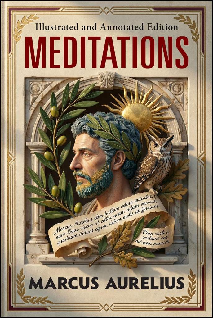 Meditations (Illustrated and Annotated Edition) : 20+ wonderful illustrations and 90+ annotations by Marcus Aurelius | barcode:9789388843645 | source:'9789388843645.jpg