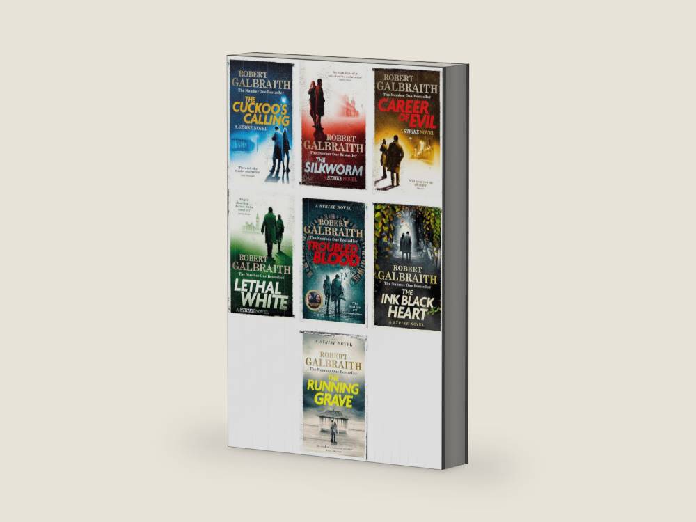 Cormoran Strike Series Collection 7 Books Set Robert Galbraith (The Cuckoos Calling, The Silkworm, Career of Evil, Lethal White, Troubled Blood, The Ink Black Heart, The Running Grave) by Robert Galbraith | barcode:9789526530574 | source:'9789526530574-right-three-quarter.jpg