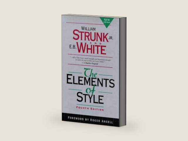 The Elements of Style, Fourth Edition by William Strunk, Jr. | barcode:9789897788024 | source:'9789897788024-right-three-quarter.jpg