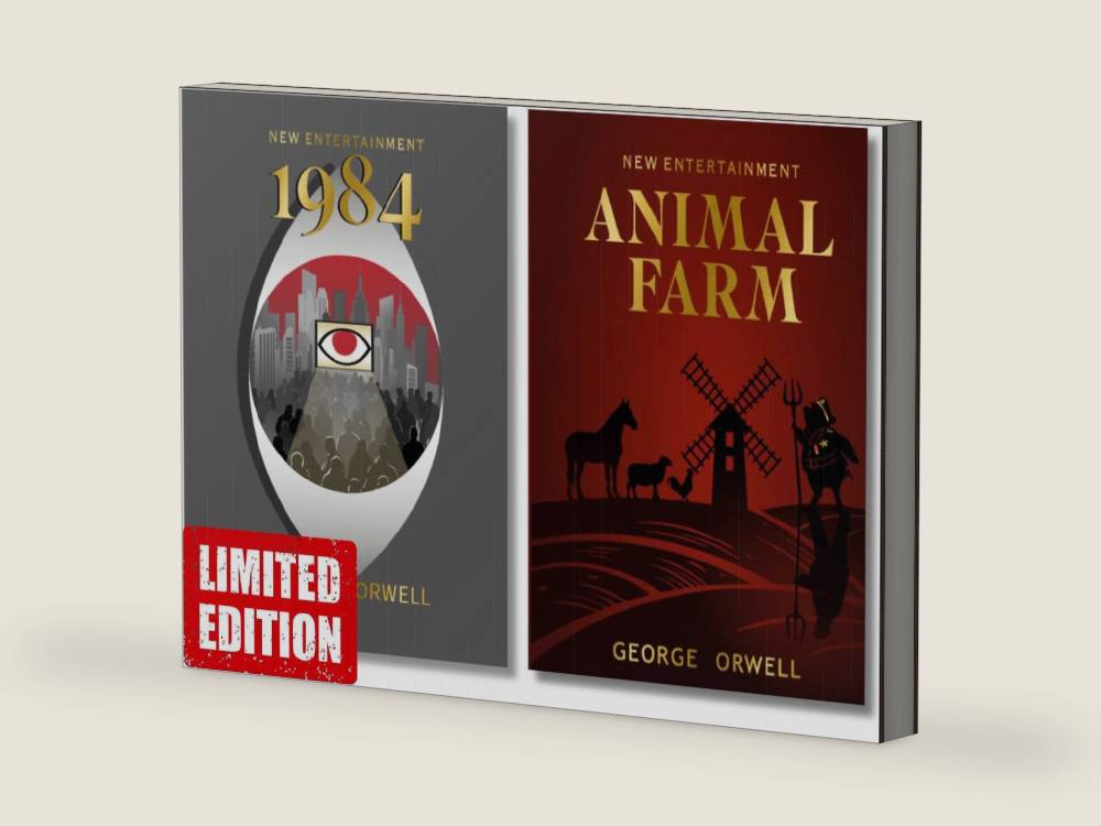 Animal Farm & 1984 (Deluxe Hardcover) | George Orwell Dystopian Classics – 2 Book Set: Animal Farm & Nineteen Eighty-Four (Collector’s Editions) | George Orwell Ultimate Collector's Bundle | Limited Edition by George Orwell | barcode:9790851907764 | source:'9790851907764-right-three-quarter.jpg