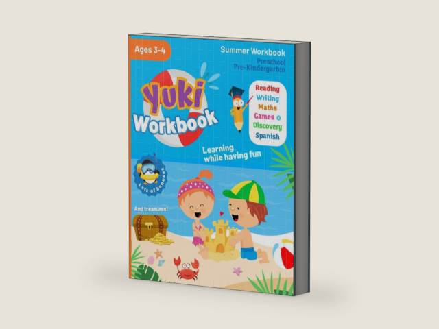 Summer Workbook - Preschool - Pre-Kindergarten - Yuki Workbook - Ages 3-4: Method for Developing Autonomy - Big fun activities - Pre-K by YukiSmart | barcode:9791041710959 | source:'9791041710959-right-three-quarter.jpg