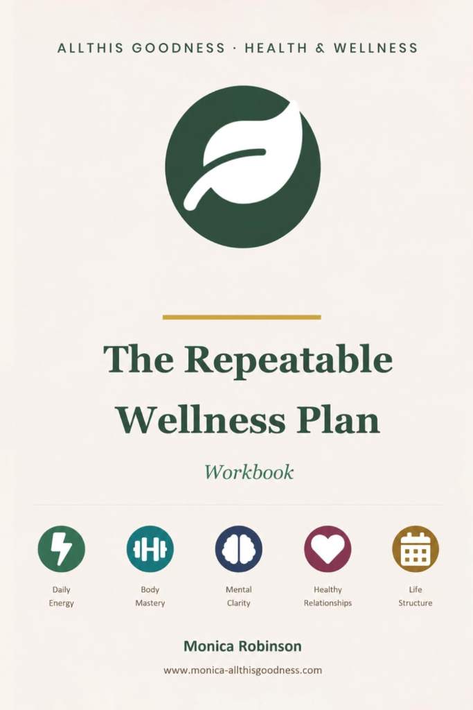 A Five-Pillar Approach To Sustainable Health, Energy & Everyday Wellbeing: The Daily Workbook For Building Healthy Habits That Last by Monica V Robinson | barcode:9798180060068 | source:'9798180060068.jpg
